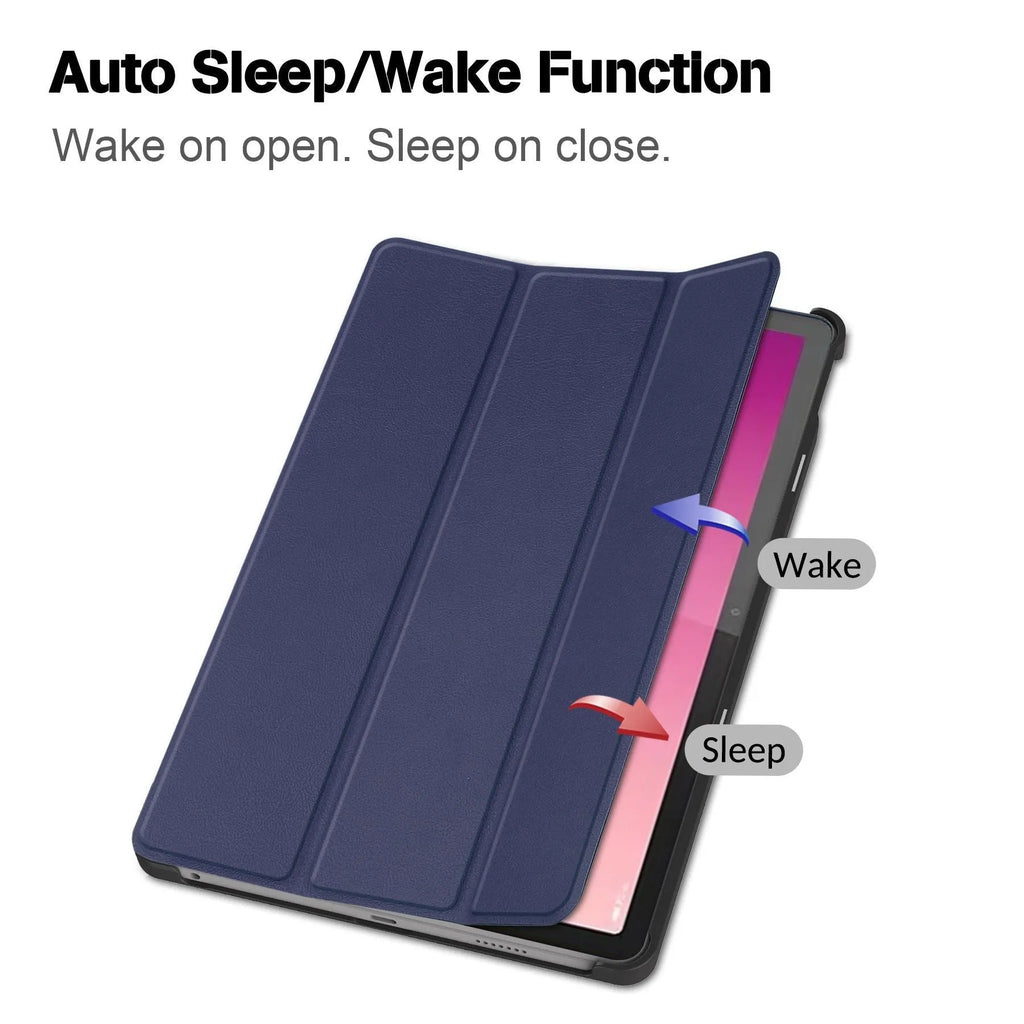 Lenovo Tab P12 tablet protective case with three-fold stand function in multiple colour and pattern options