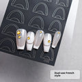 Ultra-thin seamless nail art sticker template with plaid French pattern for gradient and spray use