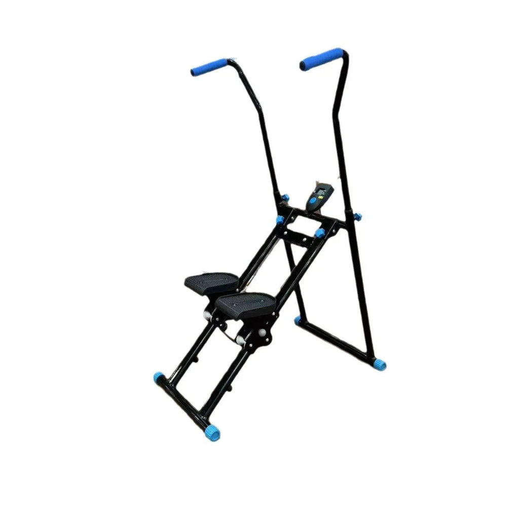 White foldable treadmill climbing machine for home fitness with integrated climbing frame
