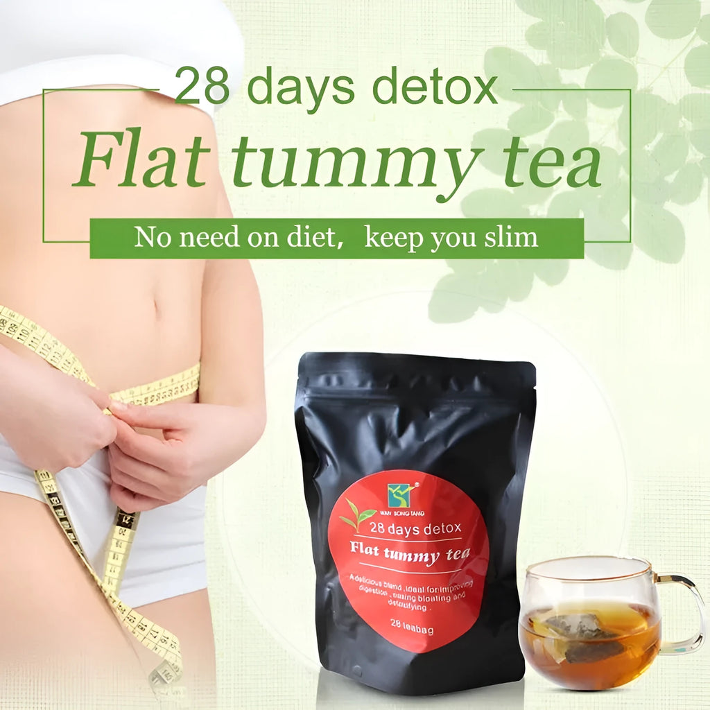 Single bag of 28 Days Slimming Tea with herbal flat belly detox loose leaf blend