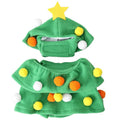 Green Christmas tree pet costume for dogs and cats, average size polyester unisex pet clothing