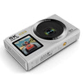 HD dual-screen selfie video digital camera in pink with ABS PC body and Full HD screen