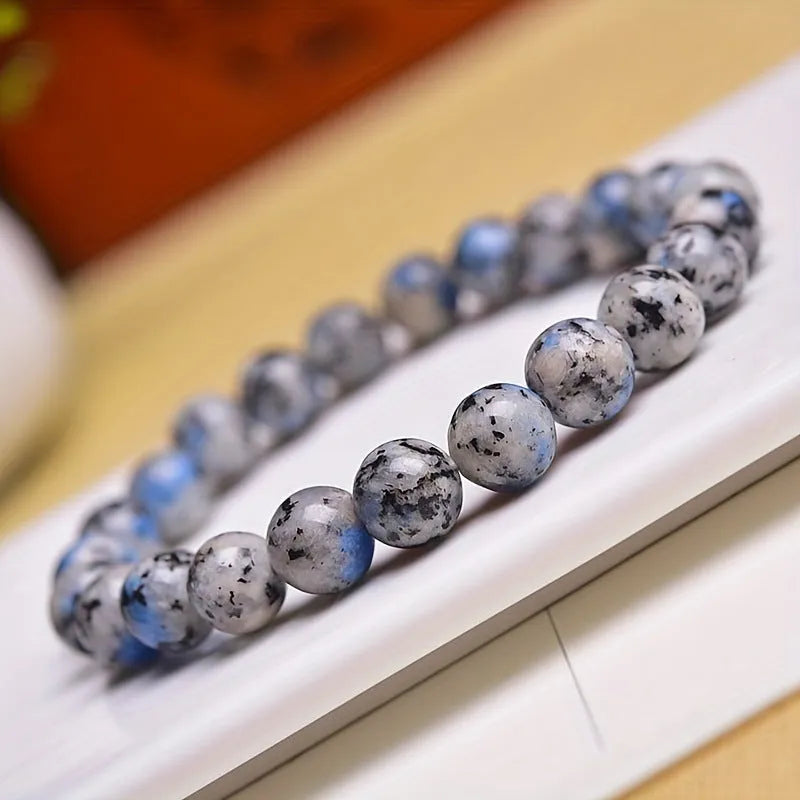 Handmade geometric K2 Azurite stone bead bracelet in new Chinese style