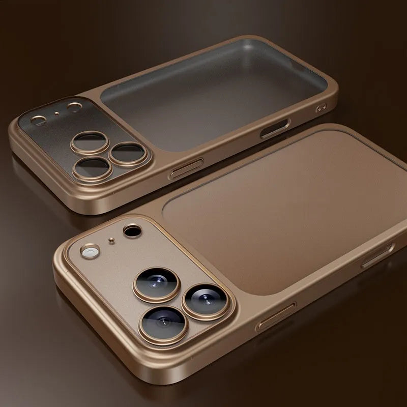 Frosted electroplating PC phone case for iPhone 17 in multiple colours showing all-inclusive design