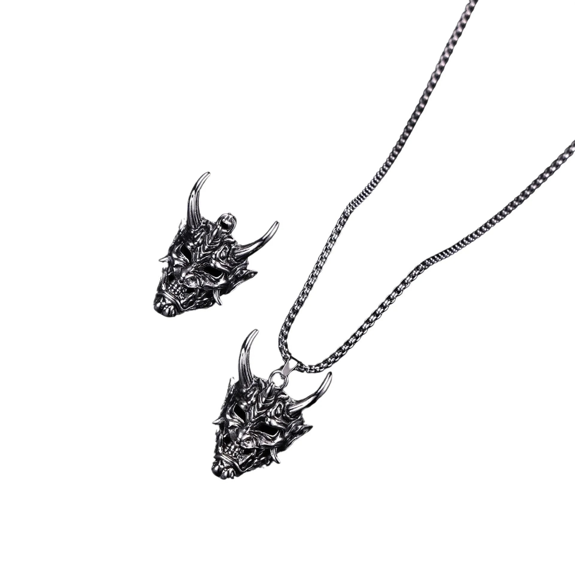 Men's silver-toned vintage necklace with a personalised 40mm alloy pendant on a matching chain.