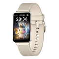 EP08 blood glucose smart bracelet with TPU strap and touch screen in black, gold, or silver colours