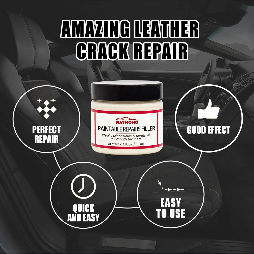 60ml leather repair paste in 5cm by 4.4cm packaging for car seat and sofa scratch restoration