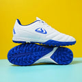 Men's outdoor football boots with synthetic leather upper and non-slip rubber sole for artificial grass