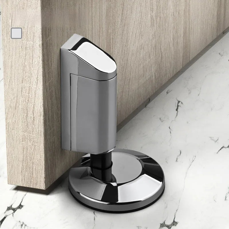Modern invisible door stopper in zinc alloy with minimalist design for bedroom use