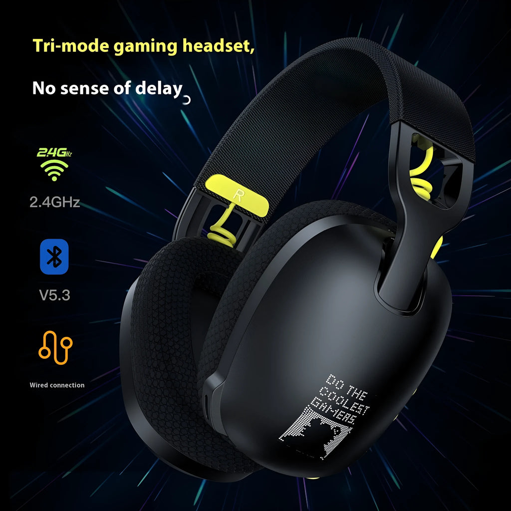 Wireless gaming headphones with over-ear design in black and white colour options