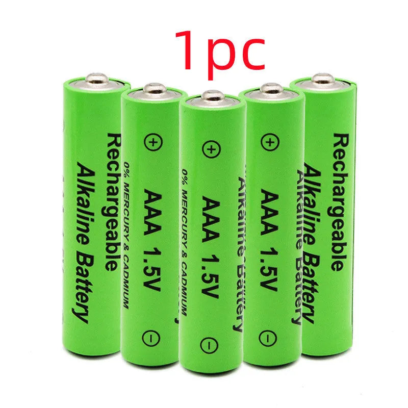 Green AA alkaline rechargeable battery labelled 3000mAh 1.5V.