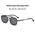 Steampunk double beam metal polygon large frame sunglasses for men, available in multiple colour and lens options.