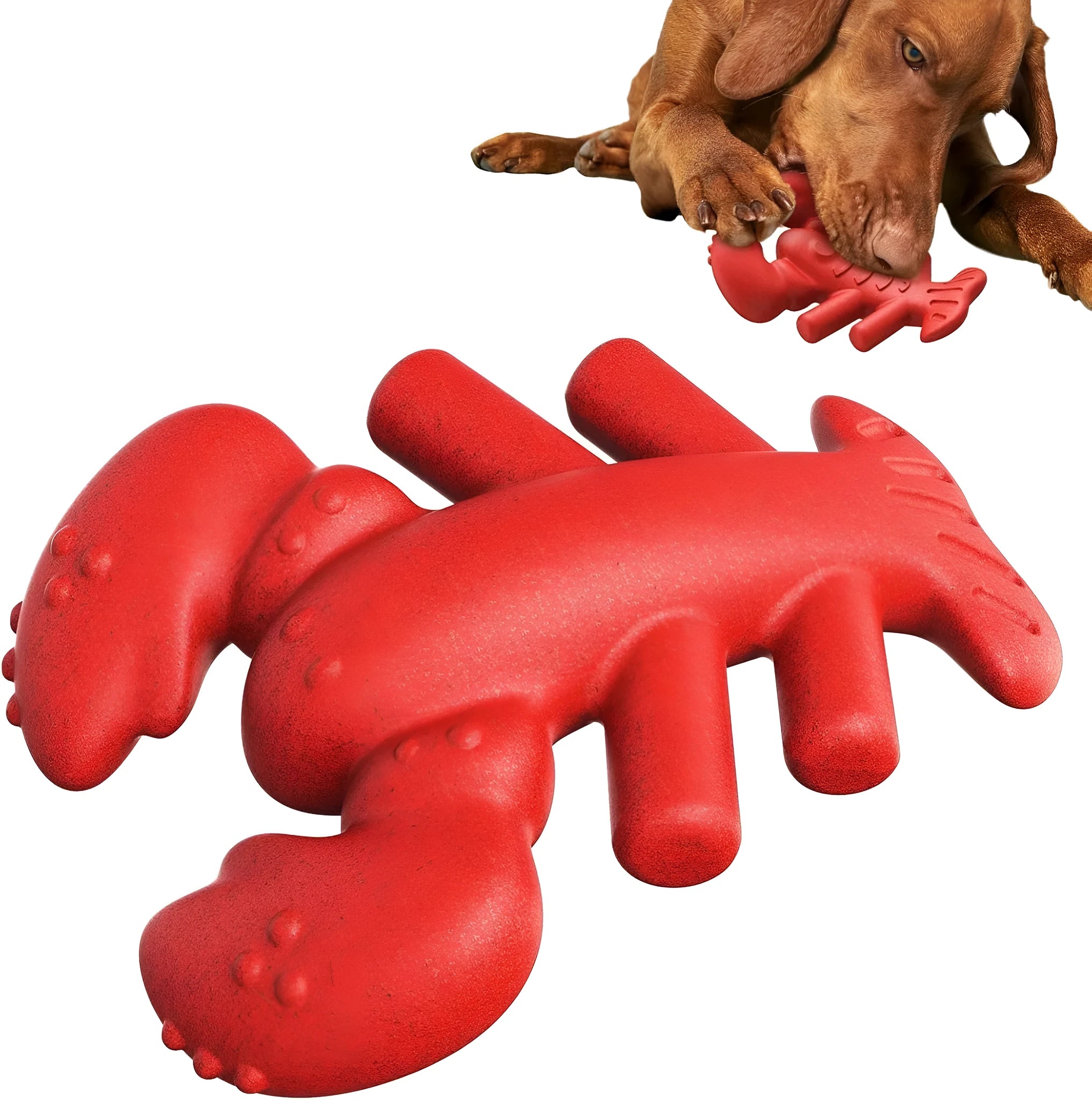 Red nylon dog chew toy for large dogs and aggressive chewers measuring 170mm