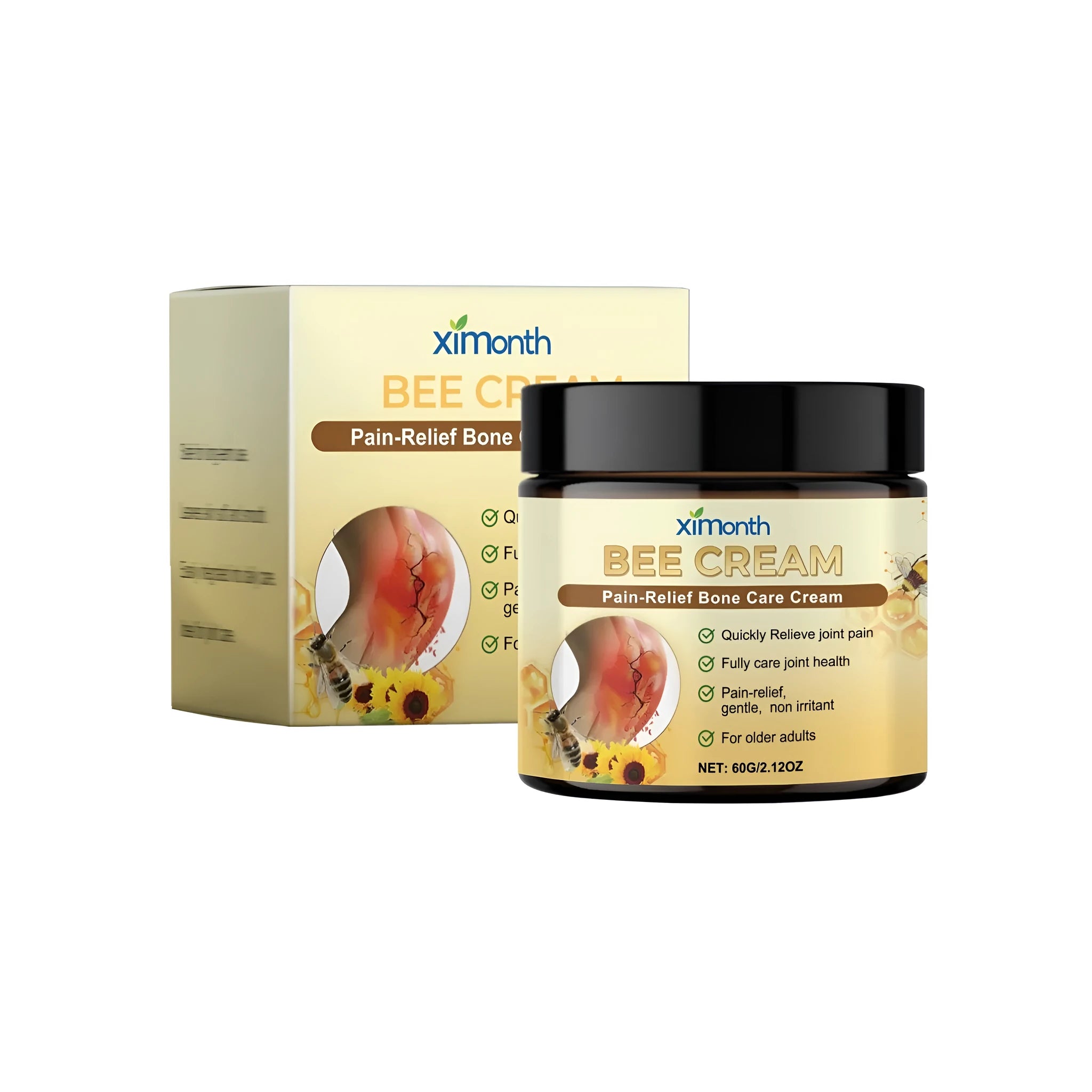 60g tube of pain-relief bone care cream containing bee venom, arnica, and glucosamine