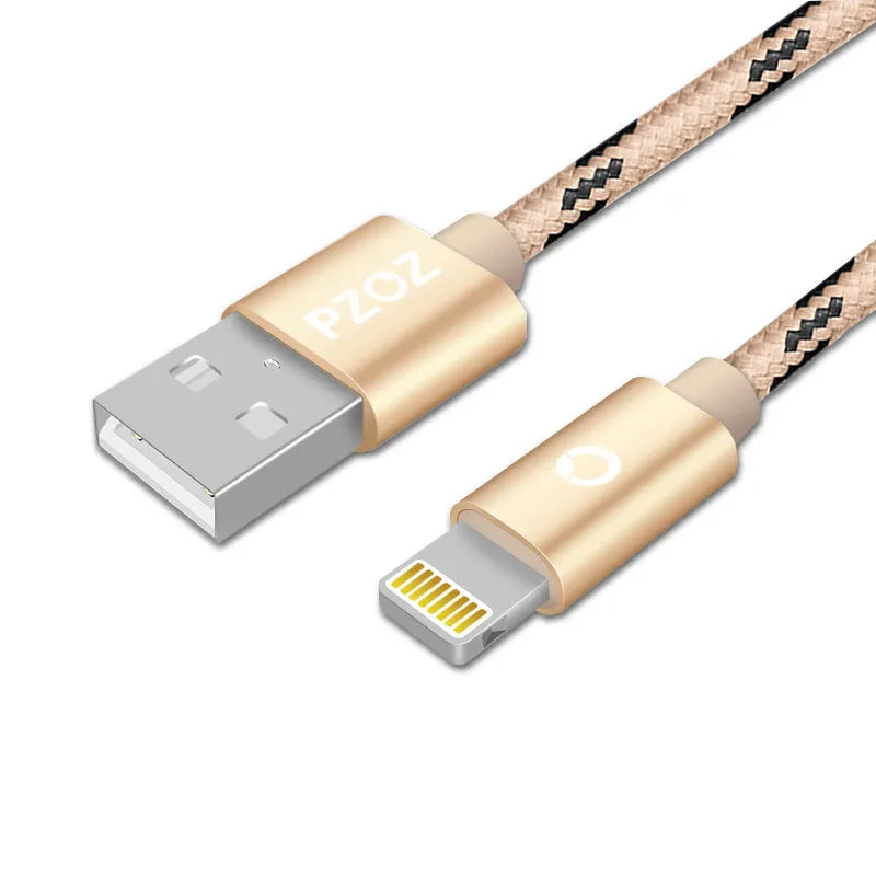 Apple MFi certified grey nylon braided Lightning charging cable 1 metre length