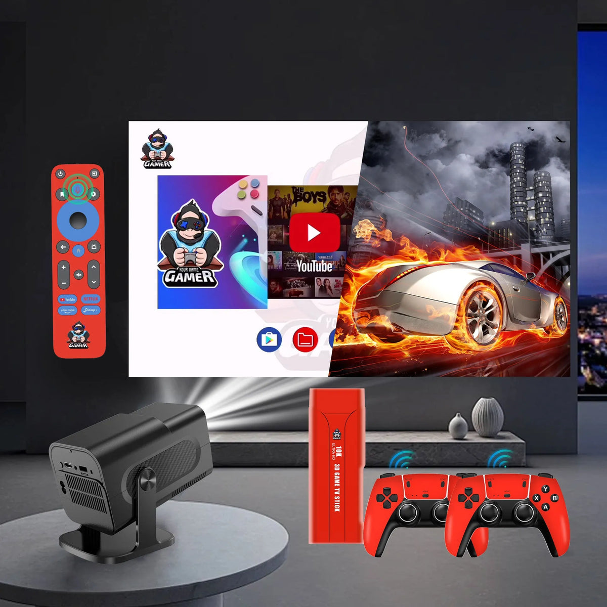 Wireless G1 Dual System Arcade Home Game Console with retro ABS casing and wireless controllers