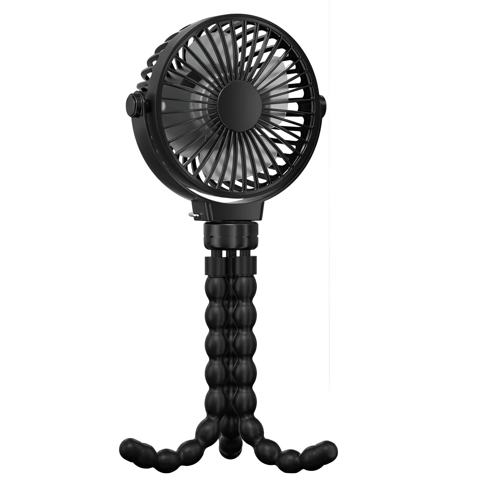 Black flexible tripod octopus fan with adjustable legs and 2000mAh battery