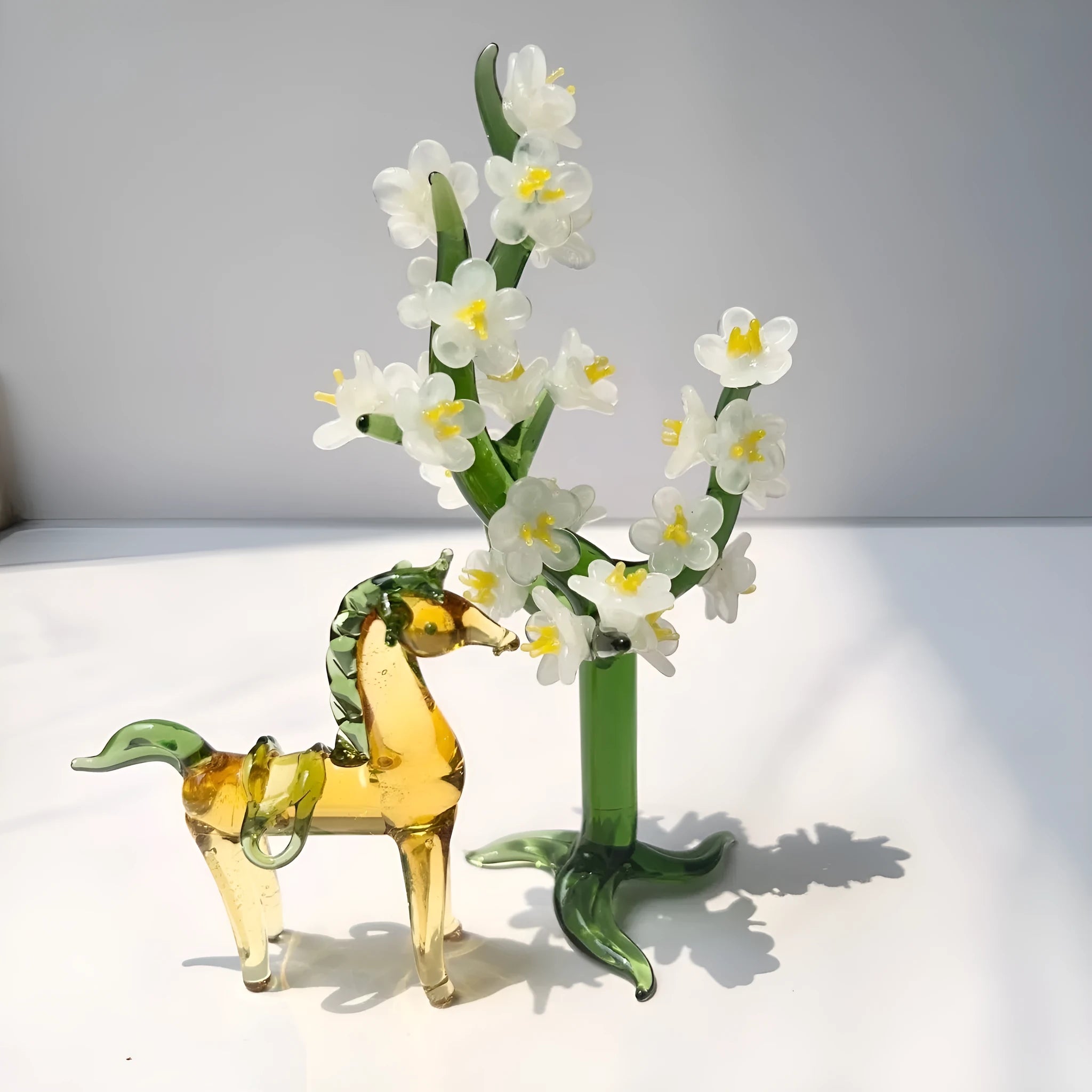 Glazed horse office decoration in coloured glaze material