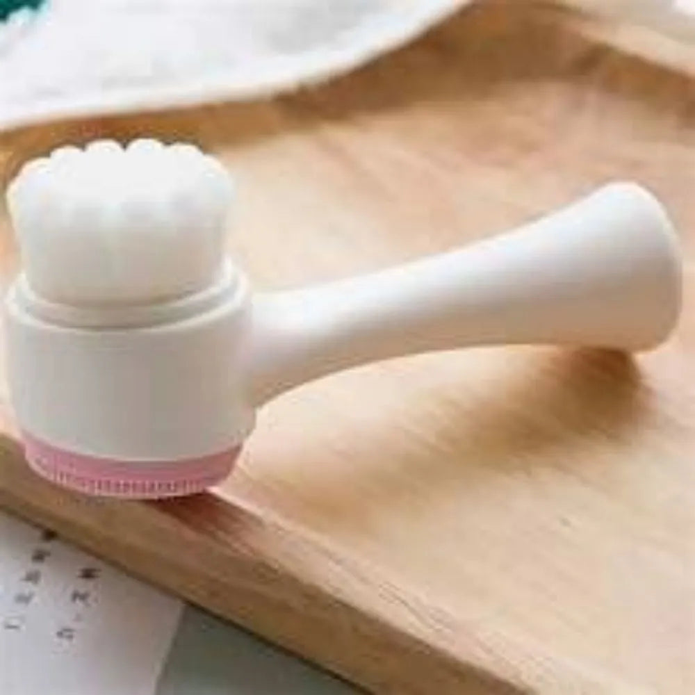 Blue nylon pet paw brush for dogs and cats measuring 13.5cm with gentle massage bristles