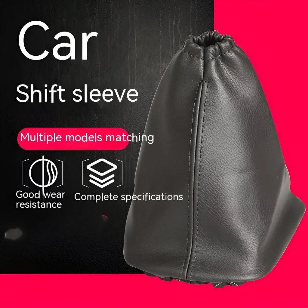 Black leather shift lever cover for Toyota Corolla measuring 15.2cm