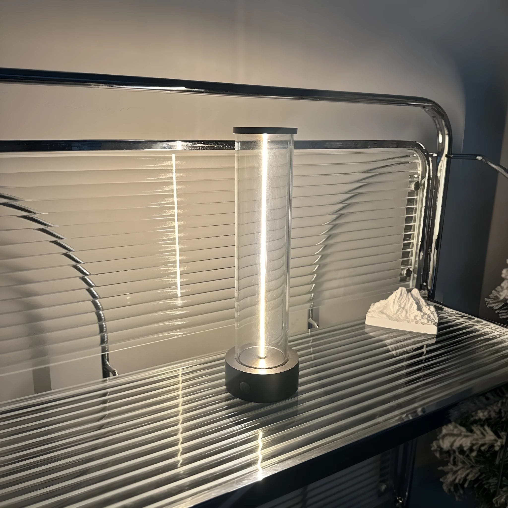 Modern rectangular USB-charged LED glass light strip with magnetic mount, dimensions 53mm by 234mm.