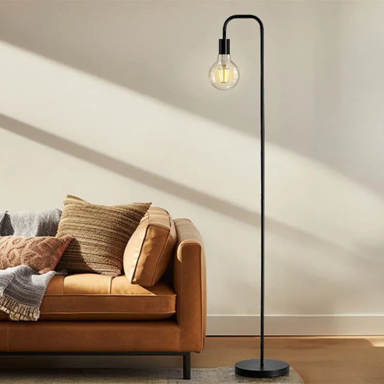 American country retro bedside lamp with USB port, black metal shade and iron body
