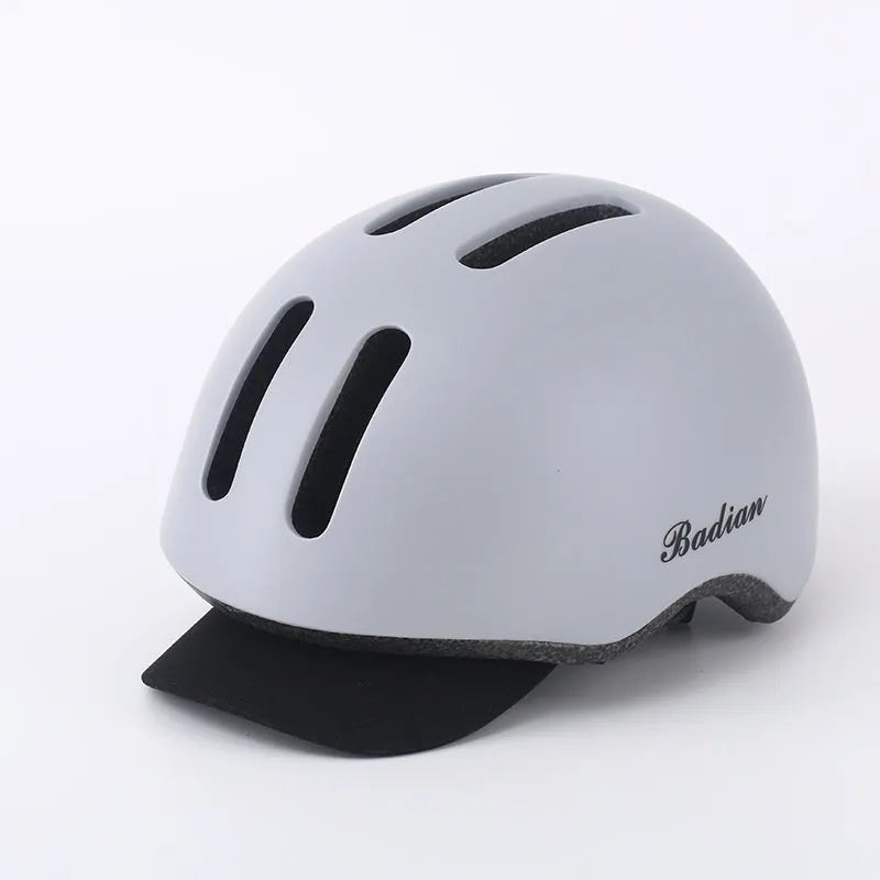Adult PC EPS cycling helmet in L size 58-61cm on white background, side view showing adjustable fit system and four colour options
