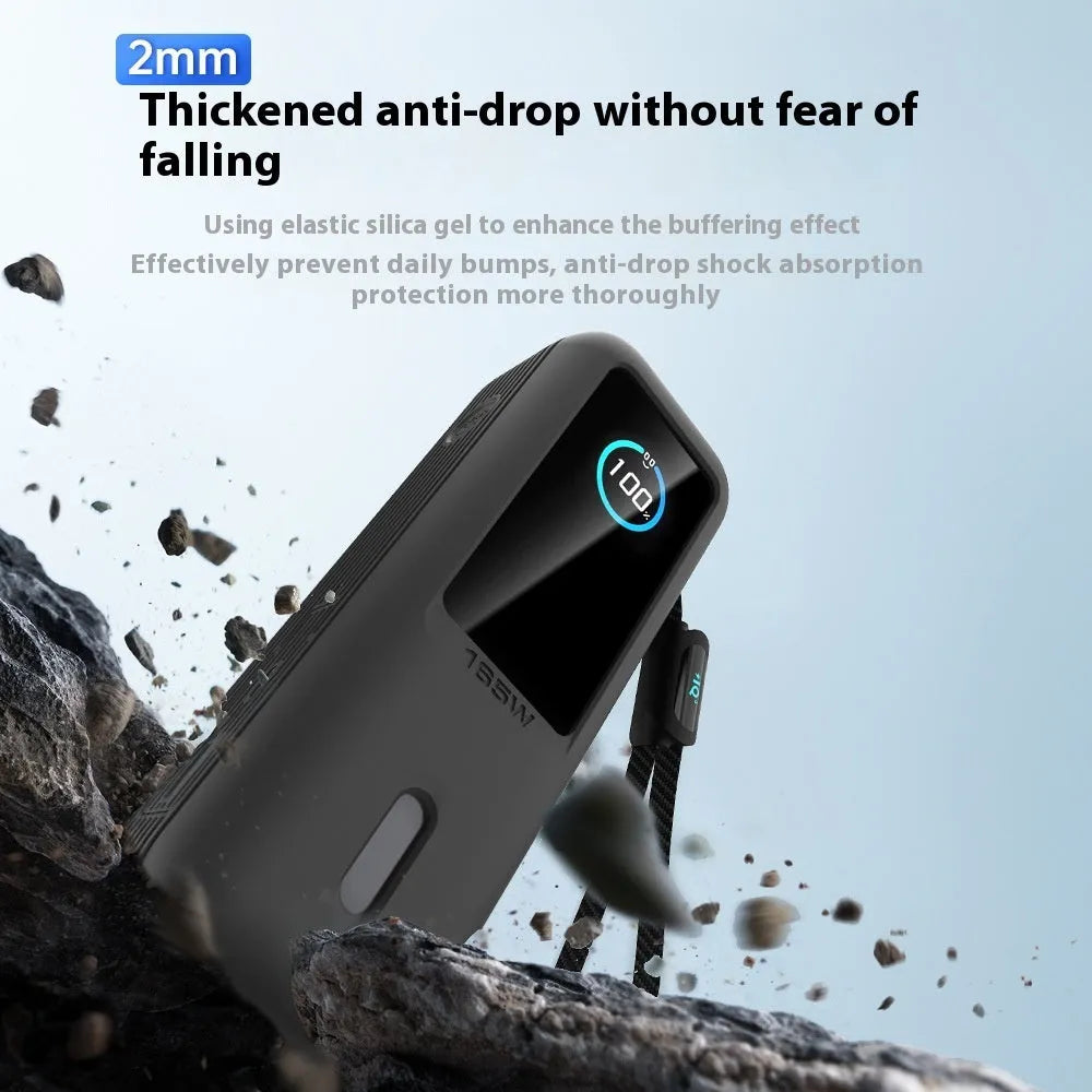 Silicone protective sleeve for Anker 165W energy cabin in classic black with cable scaling feature
