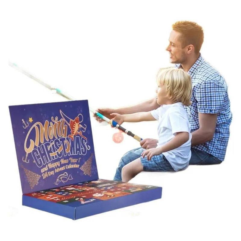 Fishing Bait Christmas Countdown Calendar Blind Box Set with PVC bait fishing tackle for elderly