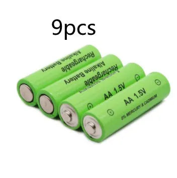 Green AA alkaline rechargeable battery labelled 3000mAh 1.5V.