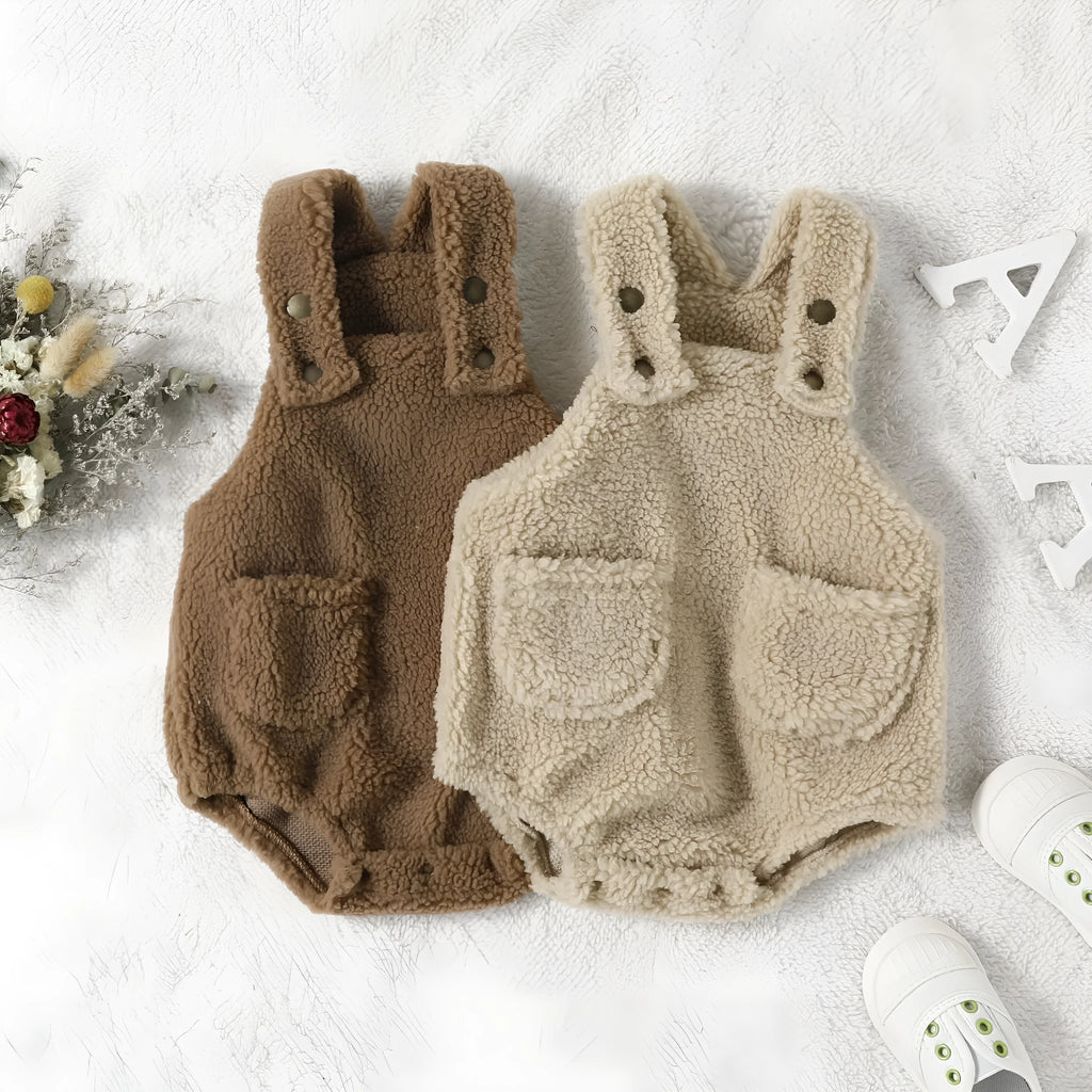 Cotton kids romper bodysuit in Granny Grey for babies 60cm to 90cm height European style
