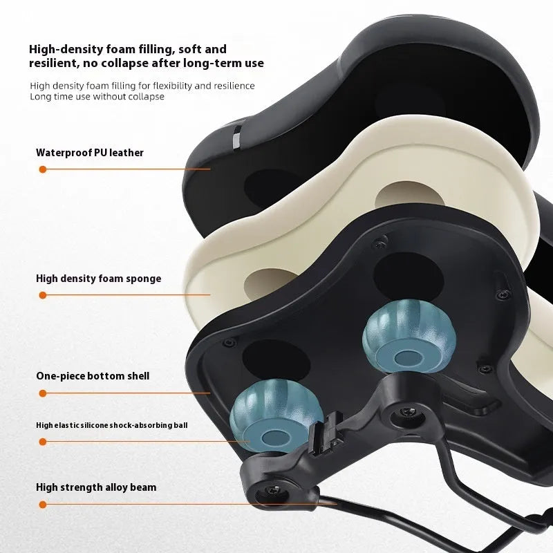 West Rider bicycle saddle with leather cover and sponge cushioning in six colour options