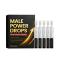 Five 1ml vials of Male Power Drops liquid supplement with dongge ali, maca, tribulus, and L-arginine