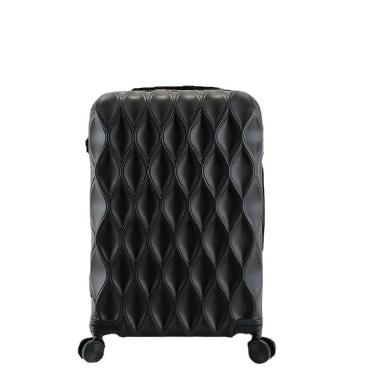 20 inch carbon fiber password luggage small trolley case in black with universal wheels