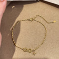 Gold titanium steel asterism pendant anklet for women single bar chain geometric shape