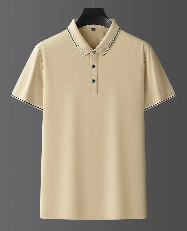 Men's pure colour mulberry silk short sleeve shirt in regular fit for summer wear