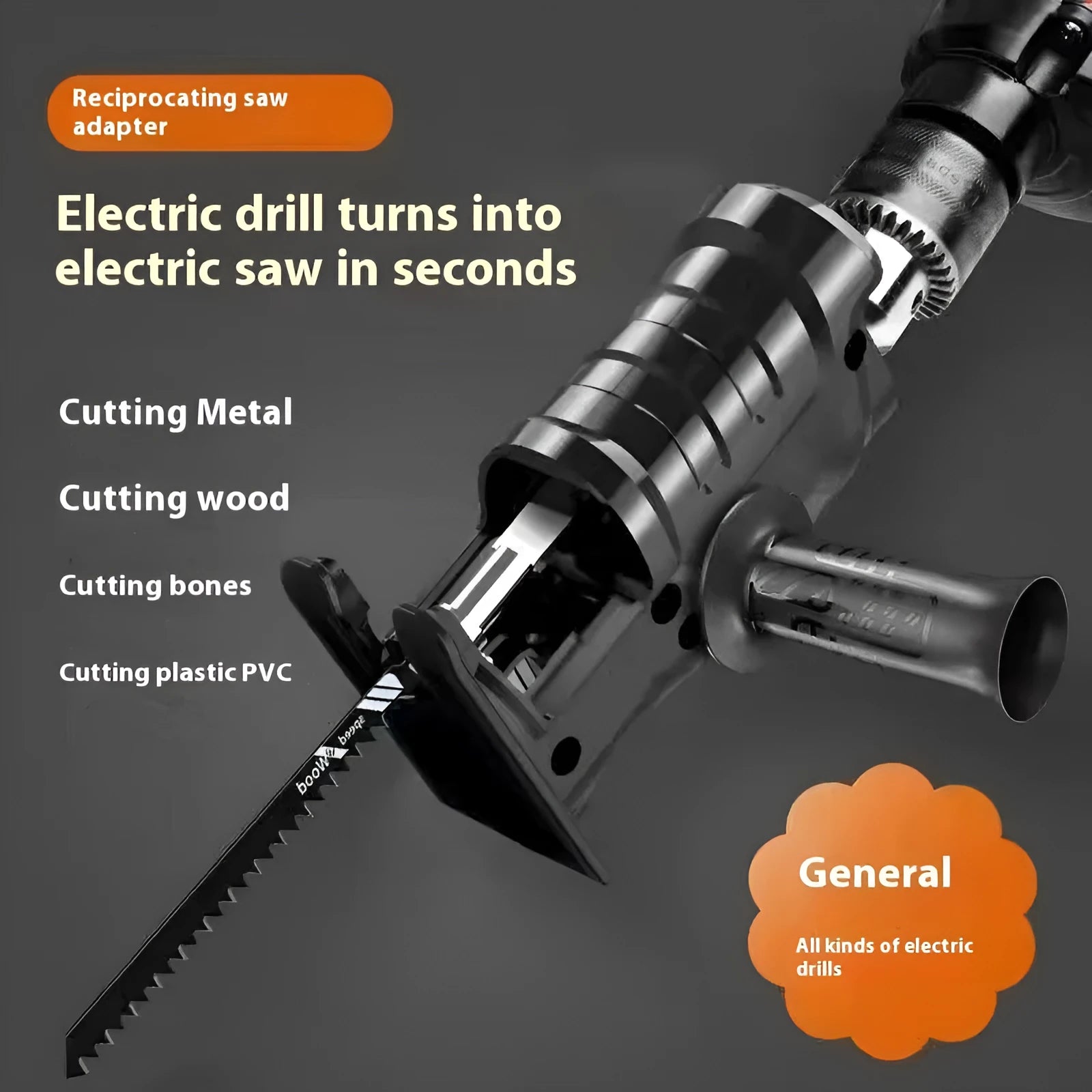 Change to handheld converter chainsaw multi-function tool with alloy drive shaft and saw blades for garden cutting
