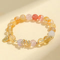 Lucky snake crystal bracelet for women with plastic flower beads in amethyst, pink, and citrine colour variants
