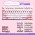 Five-sided sublimation Moa PBT keycap set 112 keys sweet cotton candy colour boxed