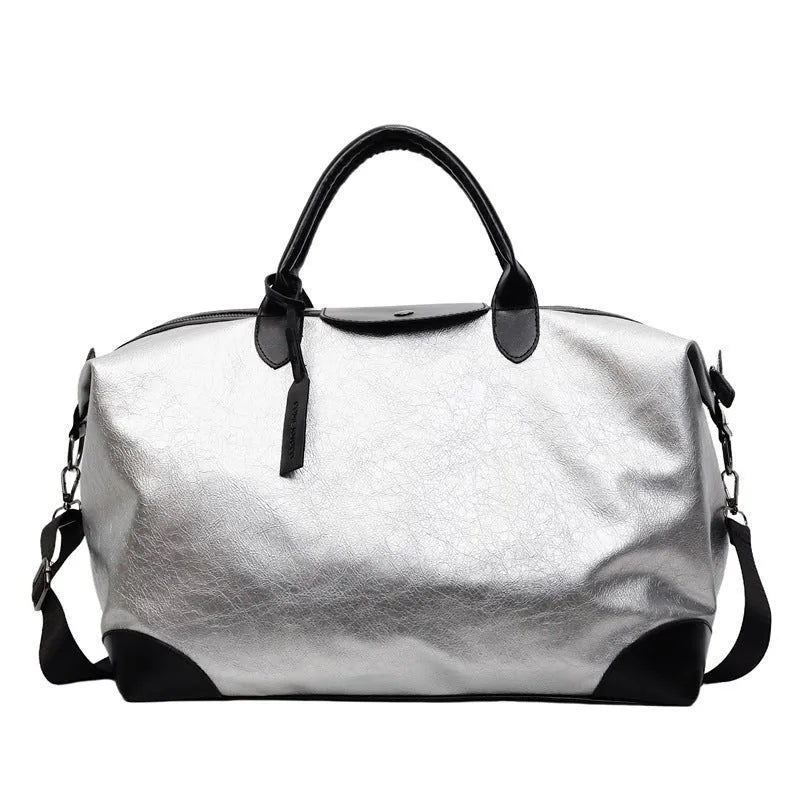 Women's black hand-carry travel bag with 36-55L capacity and polyester lining