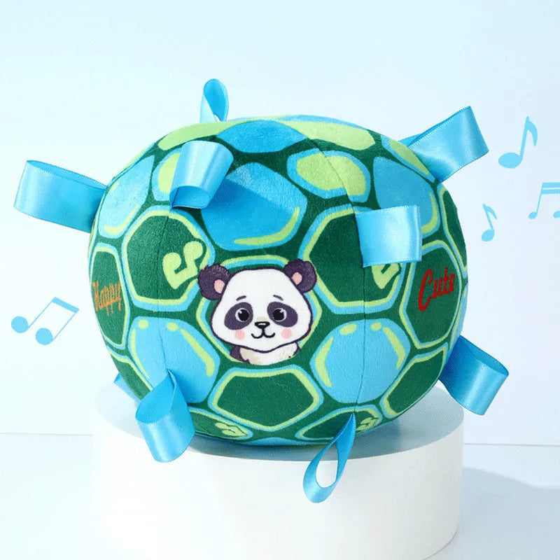 15cm ball dog toy with plush handle for aggressive chewers in green, watermelon, or yellow