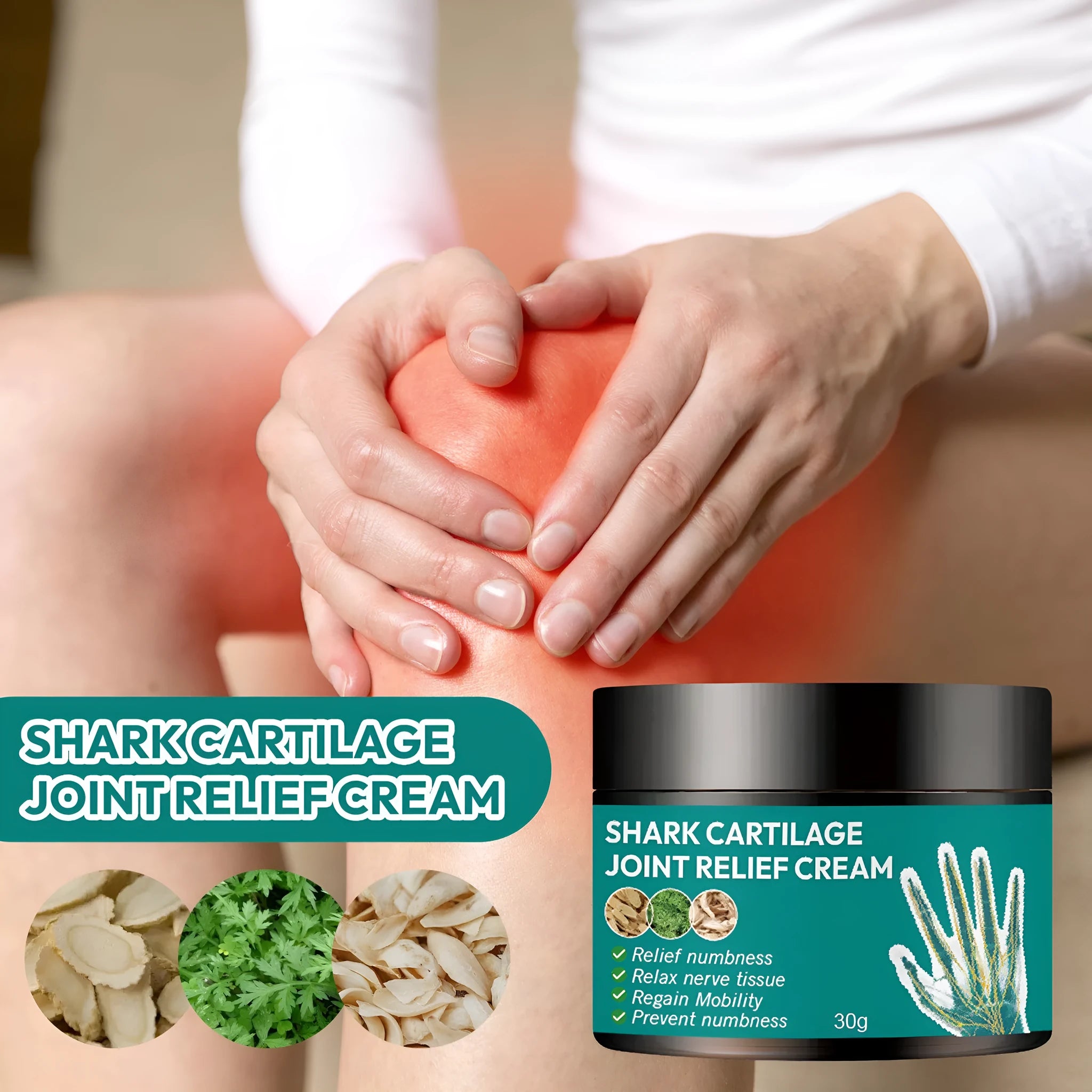 30g joint and neck cream container for knee relief and targeted joint application