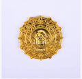 Plastic pirate gold coin toy with pointed style design measuring 3.6cm across