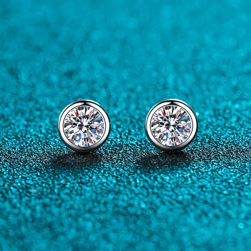 925 sterling silver gold plated geometric earrings with moissanite or zircon stone options