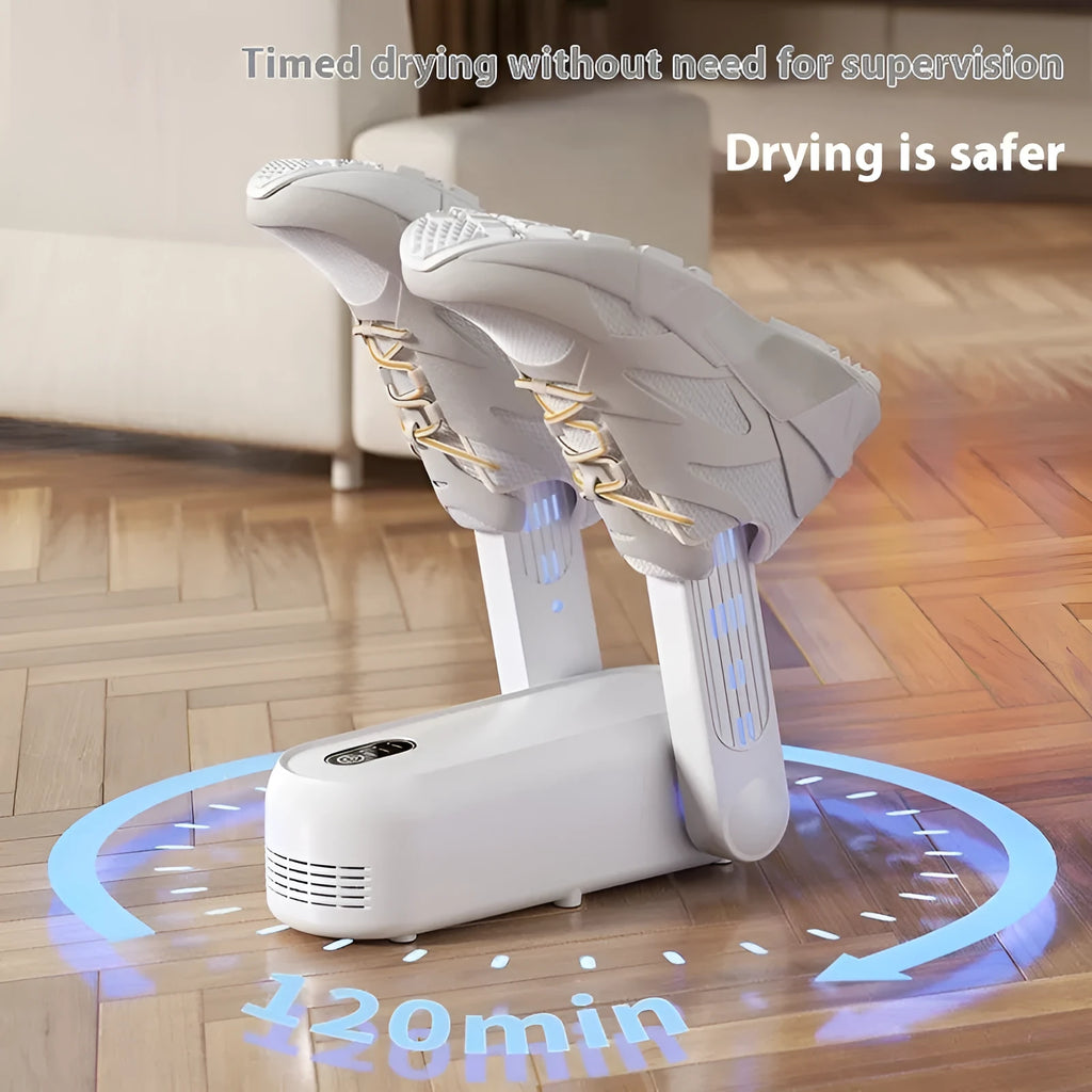 Black intelligent automatic shoes dryer with timer and waterproof warmer for sports footwear drying