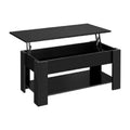 Black lifting coffee table plate type with multi-function height adjustment in modern simplicity style for living room or office