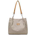 Women's retro fashion handbag in soft brown PU leather with shoulder strap.
