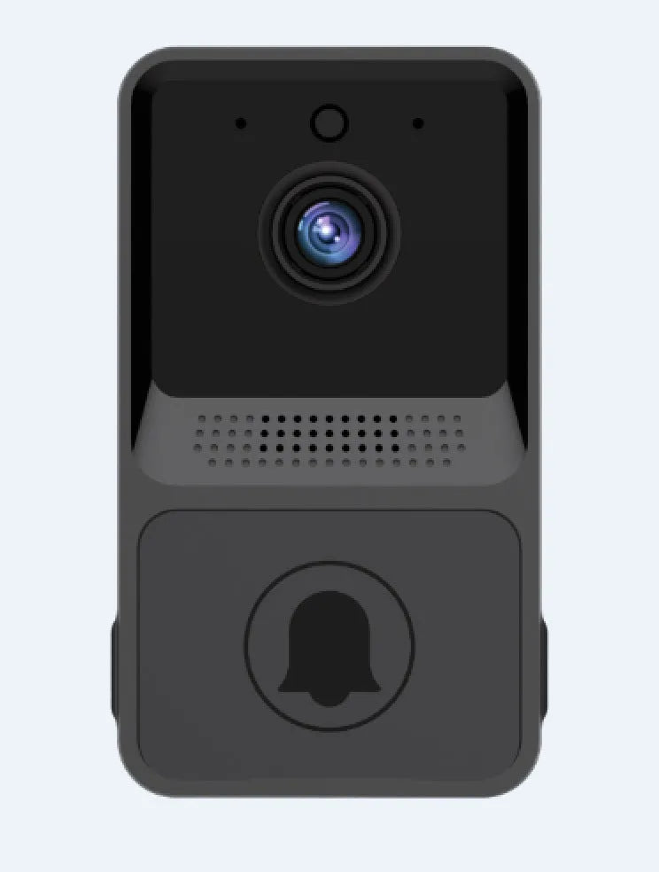Z20 smart wireless doorbell in black with wide-angle lens and night vision LEDs