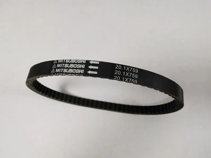 Black motorcycle drive belt for Jili GP110 and Guangyang models, size 20.1-759