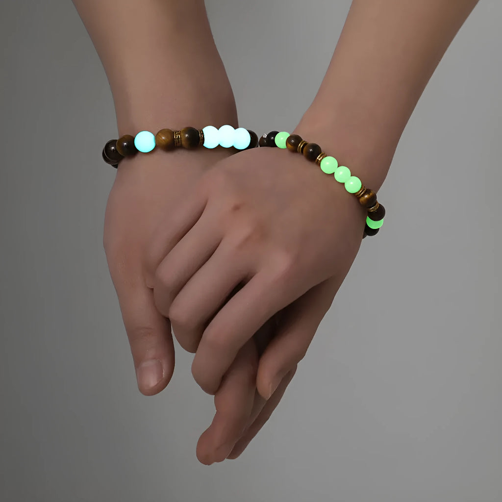 Amber Y552 luminous couple bracelets with geometric patterns in retro fashion style